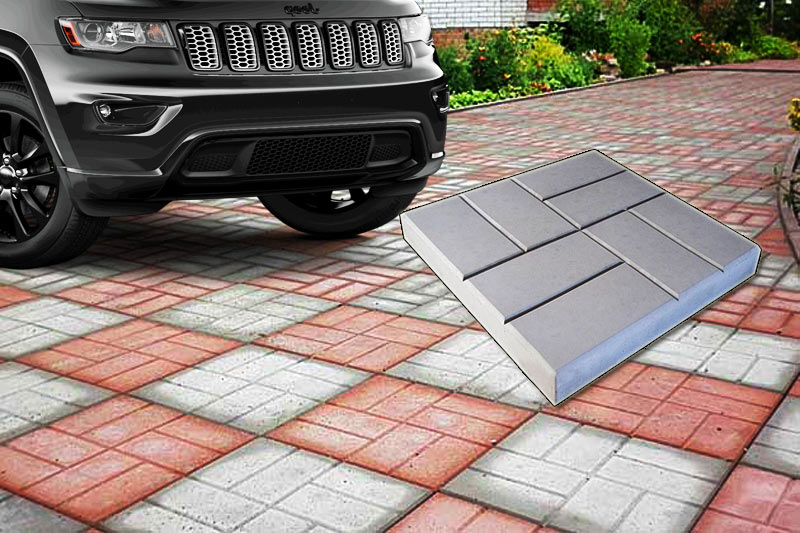 Укладка тротуарной плитки под стоянку машины